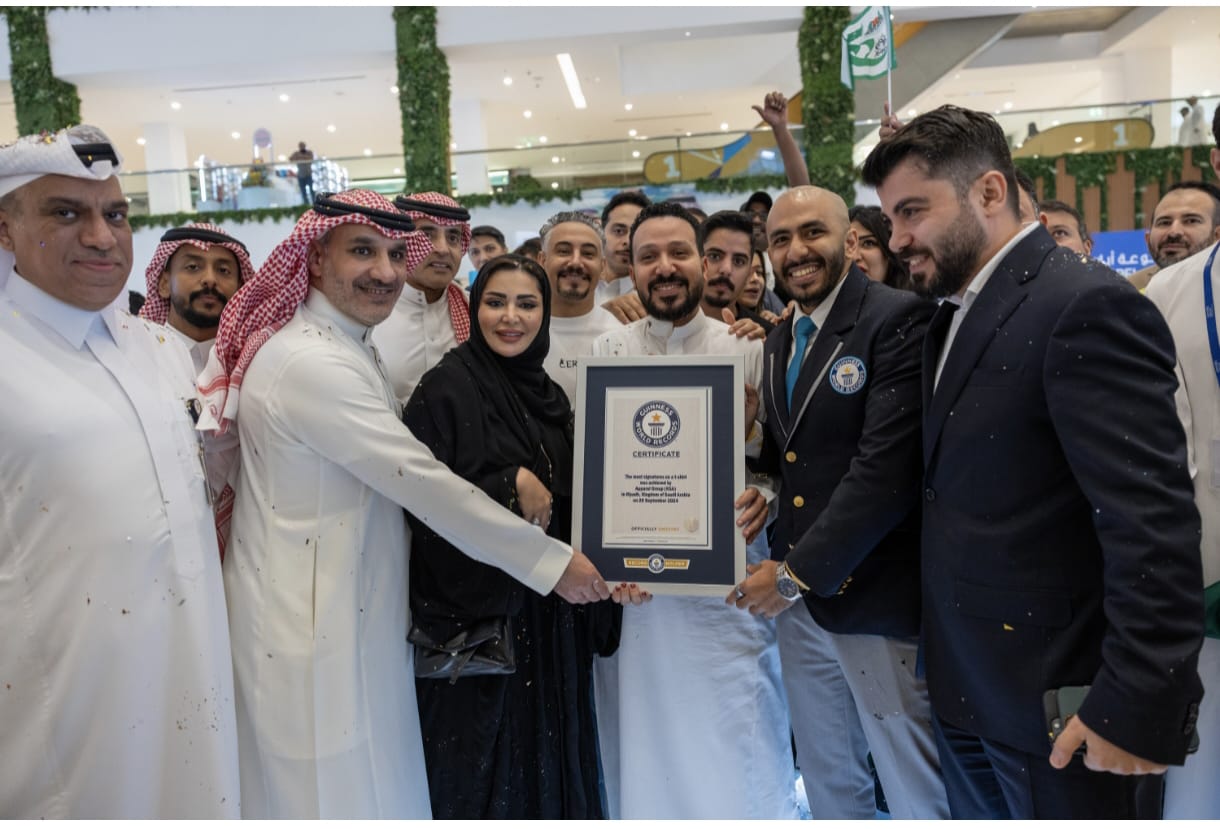 Apparel Group Sets New Guinness World Record for Most Signatures on a T-Shirt in Celebration of Saudi National Day