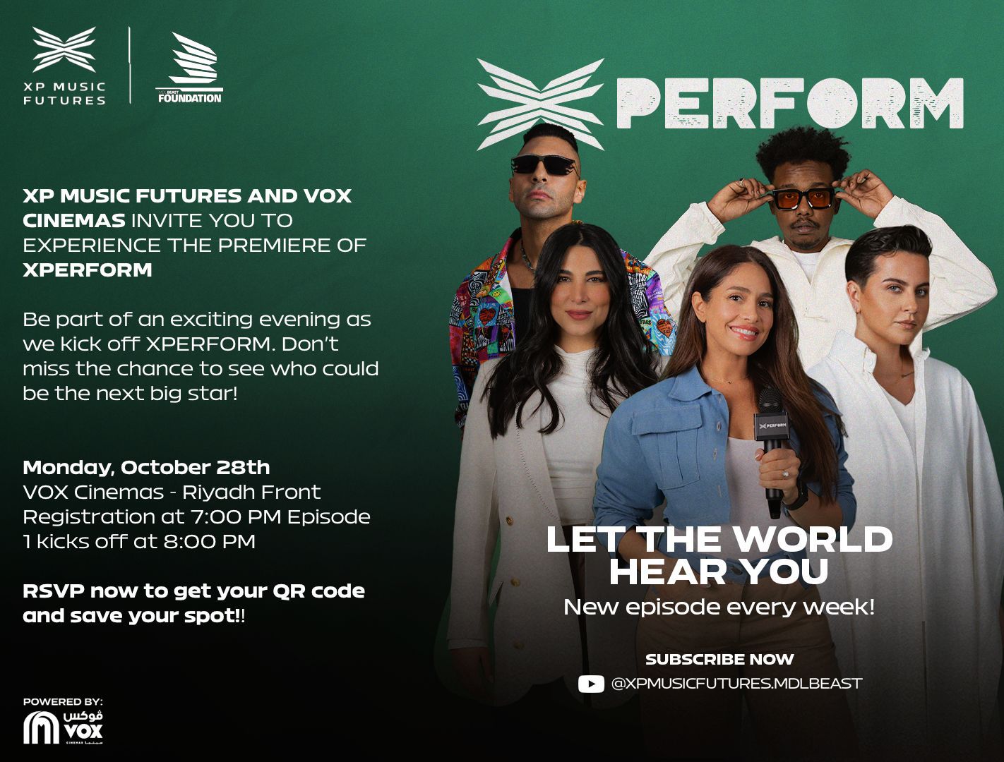 MDLBEAST’s XP XPERFORM 2024 Set for Exclusive Premiere at VOX Cinema, Showcasing MENA’s Emerging Music Stars